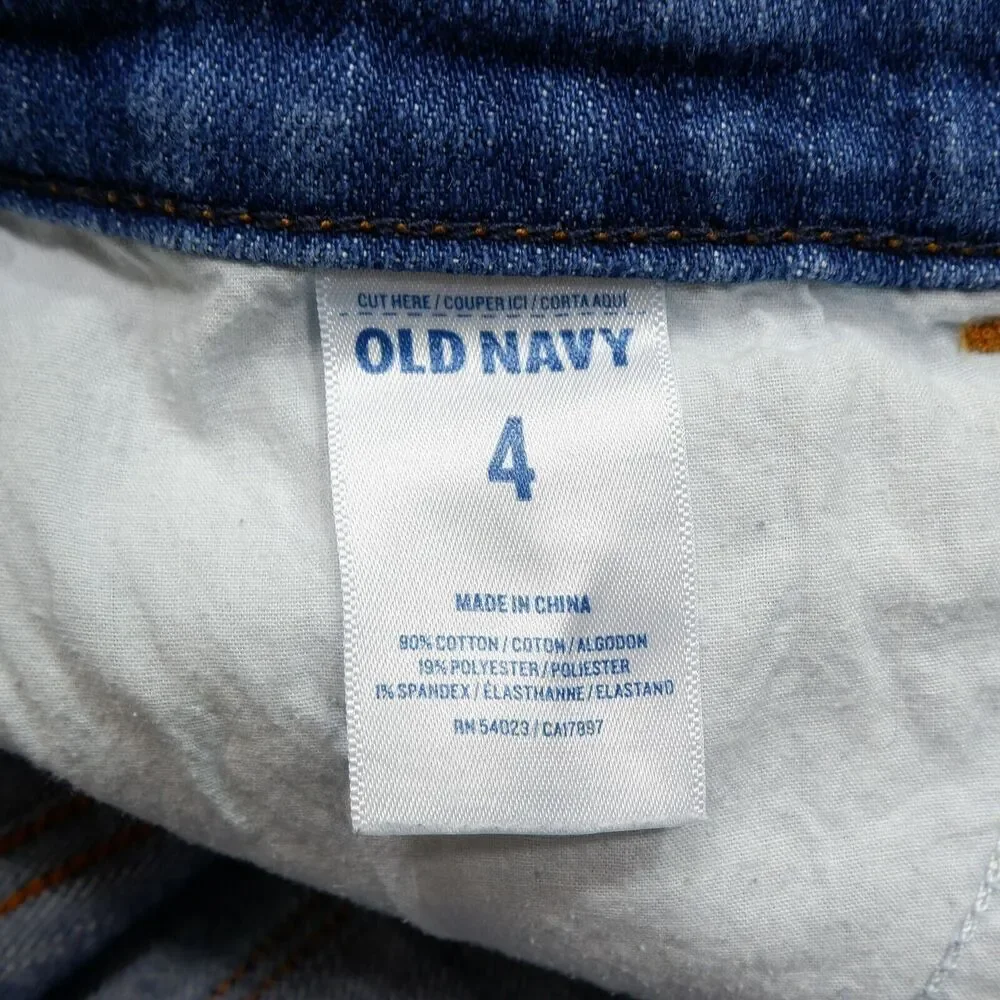 Old Navy Shorts Womens Size 4 W30 Blue Jean Diva Raw Hem Denim Stretch